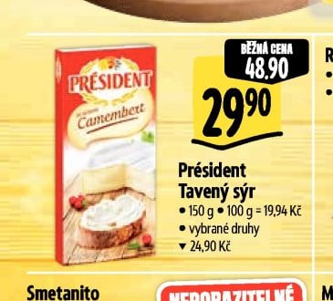 Président Tavený sýr