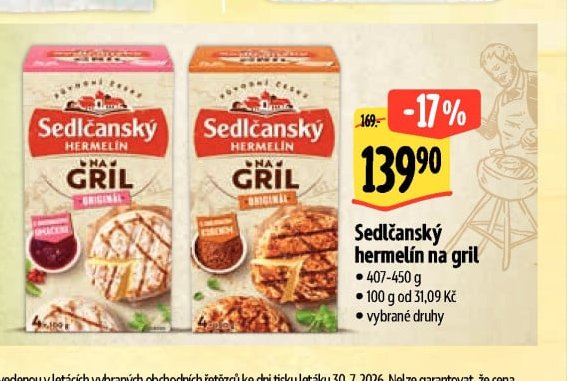 Sedlčanský hermelín na gril