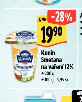 Kunín Smetana na vaření 12%