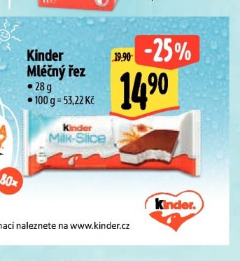 Kinder Mléčný řez