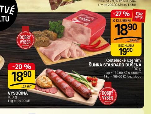 Kostelecké uzeniny Šunka standard dušená