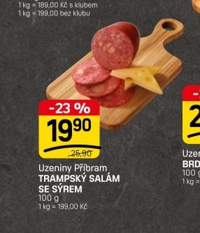 Uzeniny Příbram TRAMPSKÝ SALÁM SE SÝREM