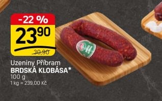 Uzeniny Příbram BRDSKÁ KLOBÁSA