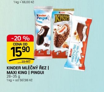 KINDER MLÉČNÝ ŘEZ | MAXI KING | PINGUI