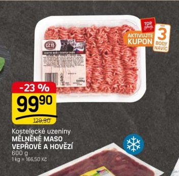 Kostelecké uzeniny MĚLNĚNÉ MASO VEPŘOVÉ A HOVĚZÍ