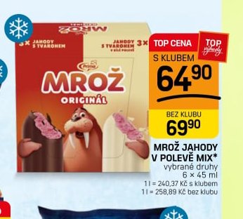 Mrož jahody v polevě mix