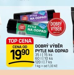 DOBRÝ VÝBĚR PYTLE NA ODPAD
