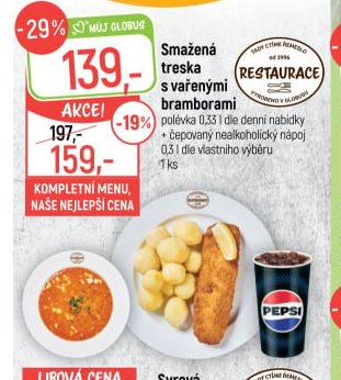 Smažená treska s vařenými bramborami