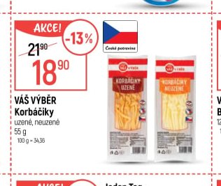 Váš Výběr Korbáčiky uzené, neuzené 55 g