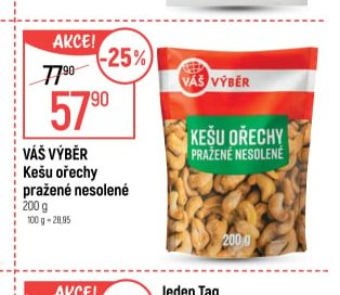 Váš Výběr Kešu ořechy pražené nesolené