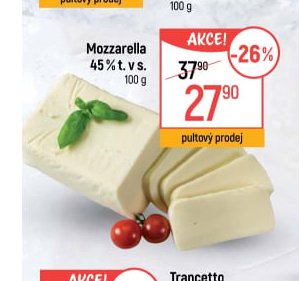 Mozzarella 45 % t. v s.