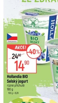 Hollandia BIO Selský jogurt různé příchutě