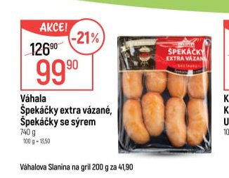 Váhala Špekáčky extra vázané, Špekáčky se sýrem 740 g