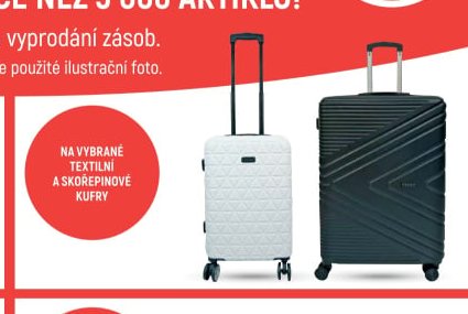 Na vybrané textilní a skořepinové kufry
