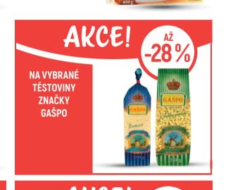 Na vybrané těstoviny značky Gašpo