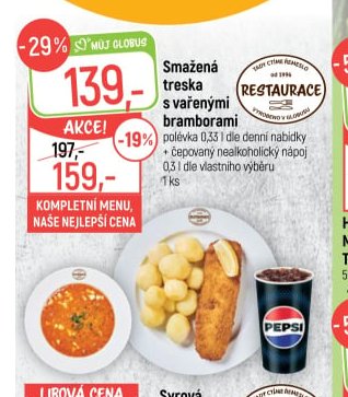 Smažená treska s vařenými bramborami