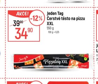 Jeden Tag Čerstvé těsto na pizzu XXL