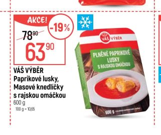 Váš Výběr Paprikové lusky, Masové knedlíčky s rajskou omáčkou
