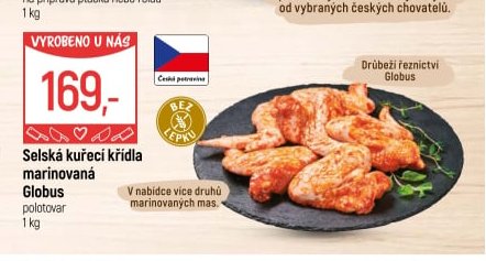 Selská kuřecí křídla marinovaná Globus