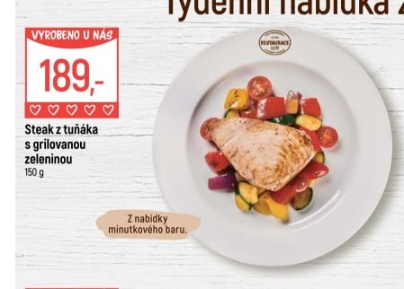 Steak z tuňáka s grilovanou zeleninou