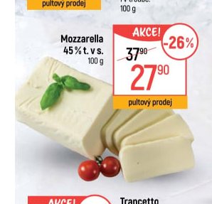 Mozzarella 45 % t. v s.