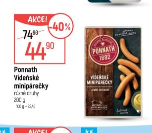 Ponnath Vídeňské minipárečky 200 g