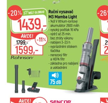 Ruční vysavač M3 Mamba Light