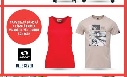 Na vybraná dámská a pánská trička v nabídce více druhů a značek BLUE SEVEN
