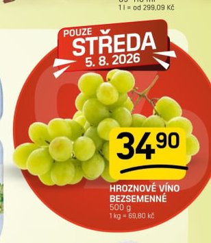 Hroznové víno bezsemenné