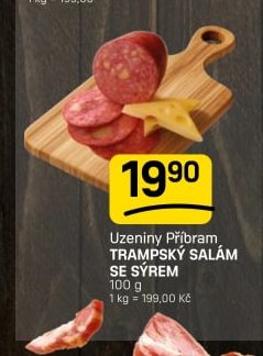 Uzeniny Příbram TRAMPSKÝ SALÁM SE SÝREM