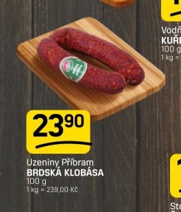 Uzeniny Příbram BRDSKÁ KLOBÁSA