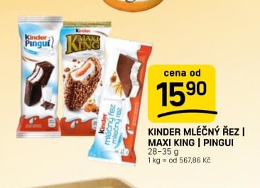 KINDER MLÉČNÝ ŘEZ | MAXI KING | PINGUI