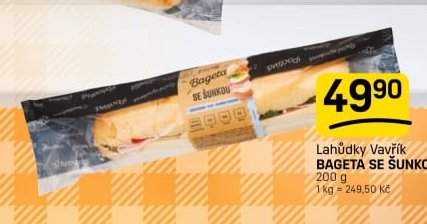 Lahůdky Vavřík BAGETA SE ŠUNKOU