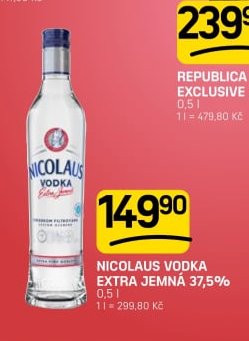NICOLAUS VODKA EXTRA JEMNÁ 37,5%