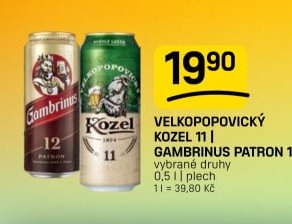 Velkopopovický Kozel 11 / Gambrinus Patron 12