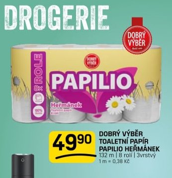 Dobrý výběr toaletní papír Papilio Heřmánek
