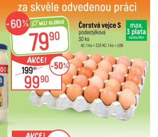 Čerstvá vejce S 30 ks