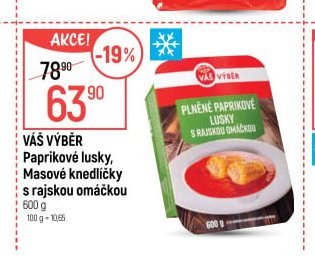 Váš Výběr Paprikové lusky, Masové knedlíčky s rajskou omáčkou
