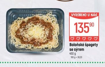 Boloňské špagety se sýrem