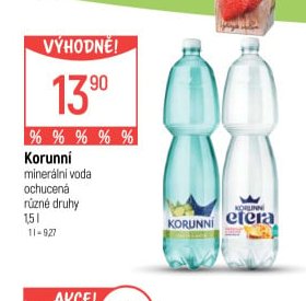 Korunní minerální voda ochucená různé druhy 1,5l
