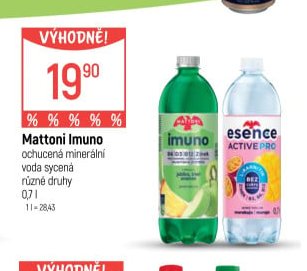 Mattoni Imuno ochucená minerální voda sycená různé druhy 0,7l