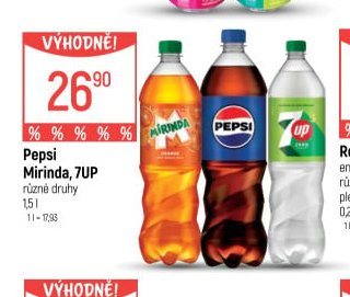 Pepsi, Mirinda, 7UP různé druhy 1,5l