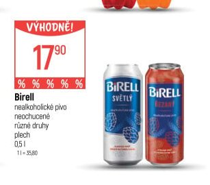 Birell nealkoholické pivo neochucené různé druhy plech 0,5l