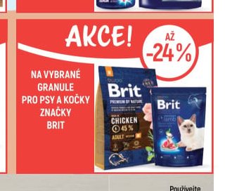 Na vybrané granule pro psy a kočky značky Brit