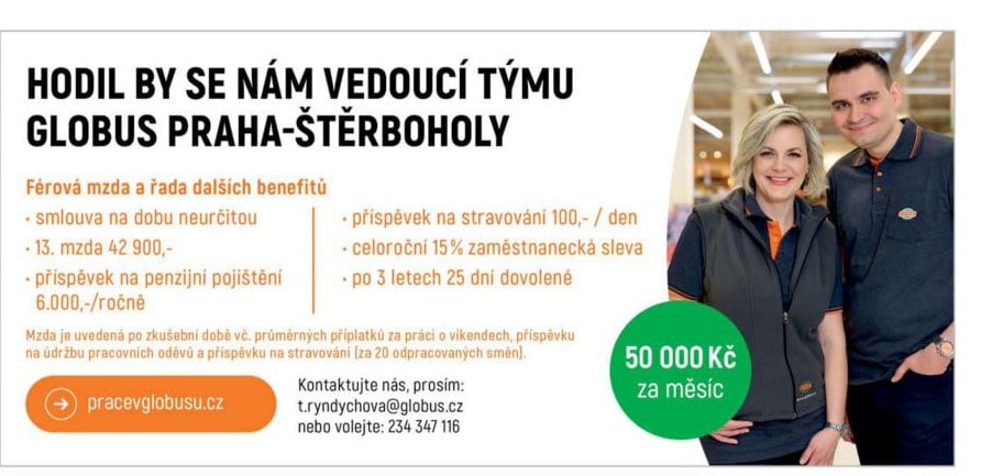 VEDOUCÍ TÝMU GLOBUS PRAHA-ŠTĚRBOHOLY