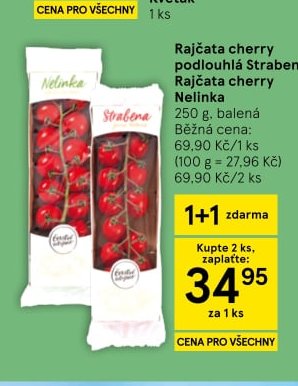 Rajčata cherry podlouhlá Strabena a Nelinka 250 g