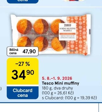 Tesco Mini muffiny 180 g