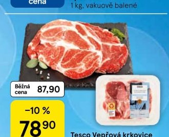 Tesco Vepřová krkovice plátky bez kosti