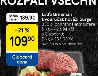 Láďa Grileman Dvouručák hovězí burger