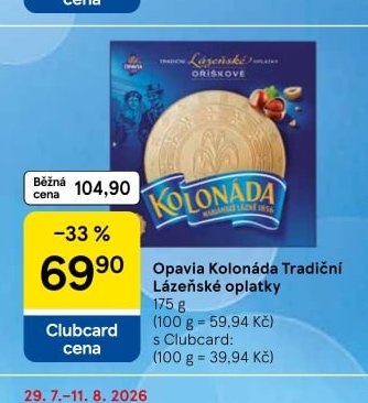 Opavia Kolonáda Tradiční lázeňské oplatky